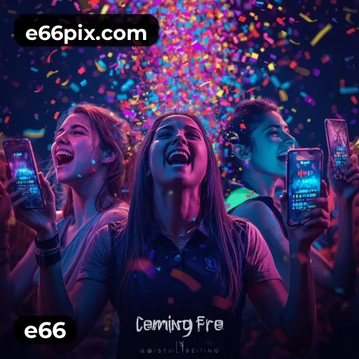 App e66 para iOS e Android — interface mobile, login biométrico e PIX integrado